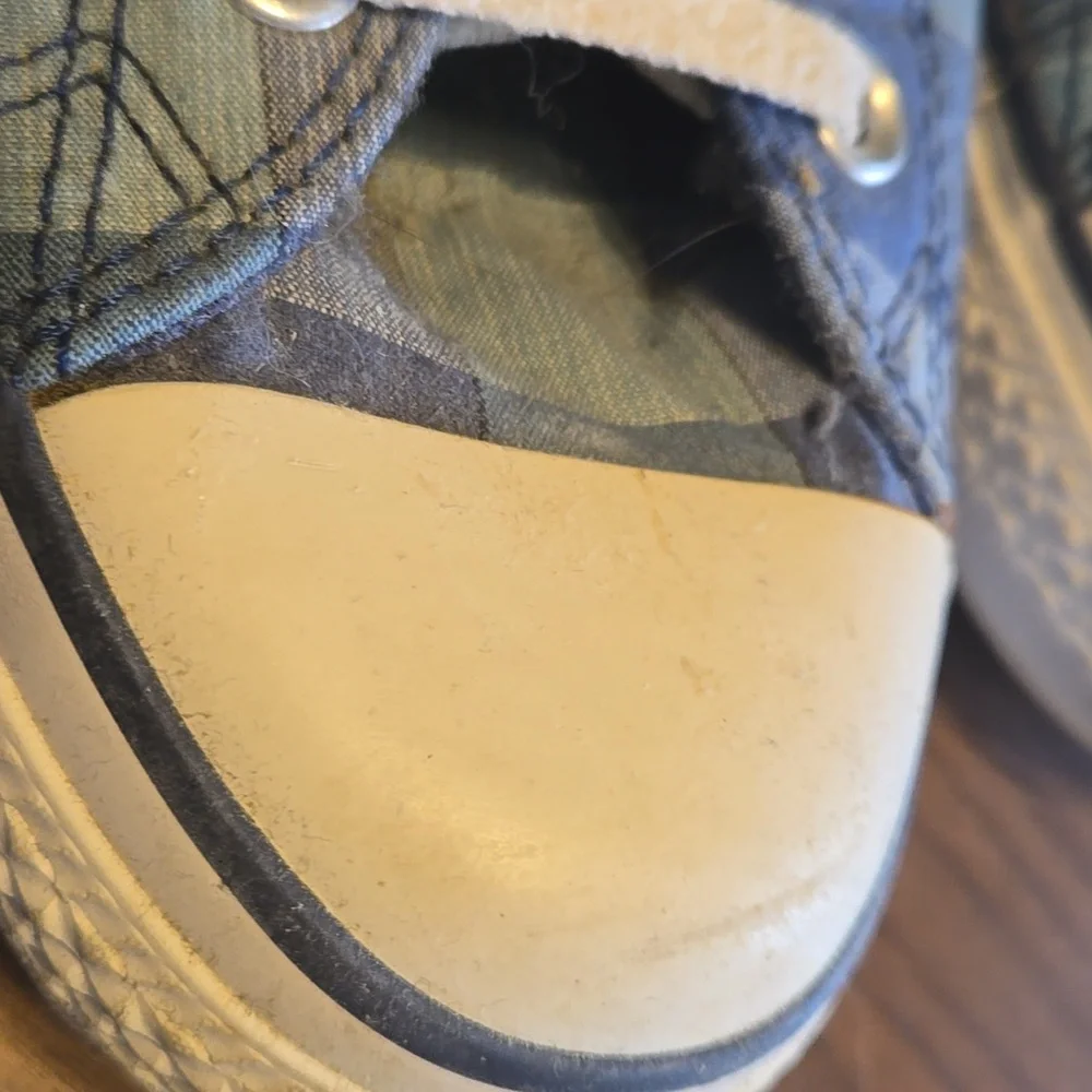 Converse Blue Plaid Athletic Shoes Mens Size 10 Womens Size 12 - Picture 7 of 7